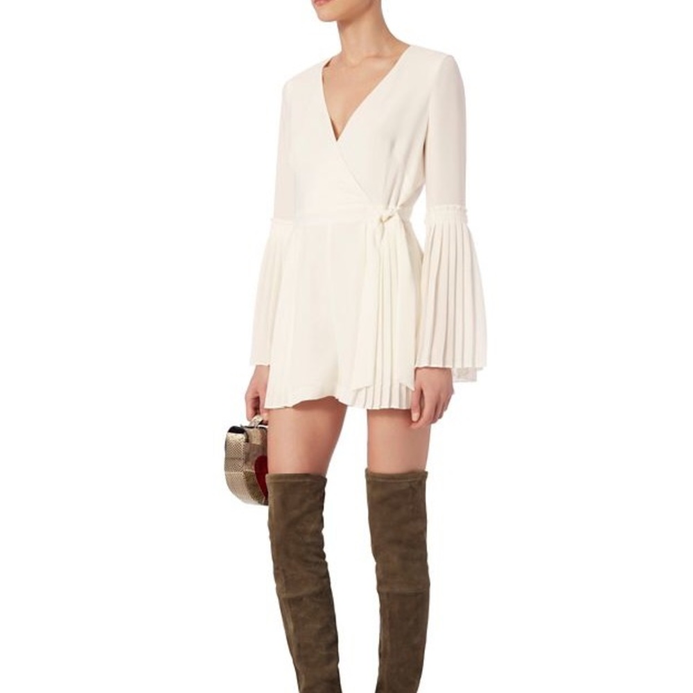 NWT! INTERMIX White Kingston Pleated Romper
